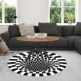 thumbnail image 1 of Advancent Optical Illusion Rug 3D Optical Illusions Bedside Rug Rug Area Kits de decoración para fiestas Blanco negro 80cm, 1 of 6
