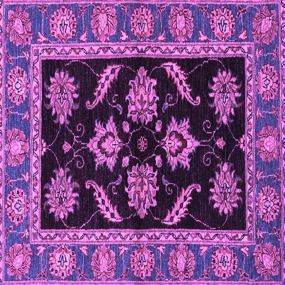 Ahgly Company Indoor Square Oriental Purple Traditional Area Rugs, 3' Square