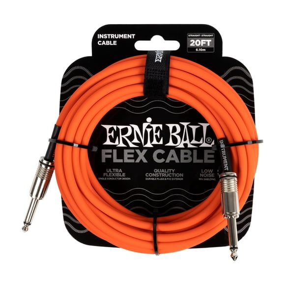 Ernie Ball Flex Instrument Cable Straight/Straight 20ft - Orange