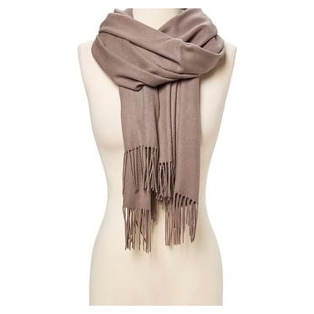 Oussum Women Pashmina Cashmere Solid Scarf Shawl Wrap Womens Scarves - Large - L - Light Pink