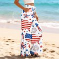 thumbnail image 4 of Womens 250th Anniversary Pajama 1776-2026 USA Flag Print Elastic High Waist Lounge Pants Wide Leg Slit Baggy Classic Fit Home Wear Pajama Bottoms, #01 Royal Blue, S, 4 of 5