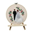 thumbnail image 1 of Needlework Embroidery Kit Wedding Bride Groom Themed Decoration Design, 1 of 8