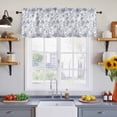 thumbnail image 2 of 2 Pack Abstract Gray Floral Valance for Window Watercolor Plants Flowers Leaf Kitchen Valance Rod Pocket Short Curtain Topper Decorative Window Treatment for Living Room Bedroom 60"x18", 2 of 8