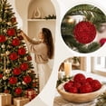 thumbnail image 5 of Large Red Glitter Christmas Ball Ornament, 5.91 Inch Sparkling Hanging Bauble, Shatterproof Xmas Tree Decor, 5 of 9
