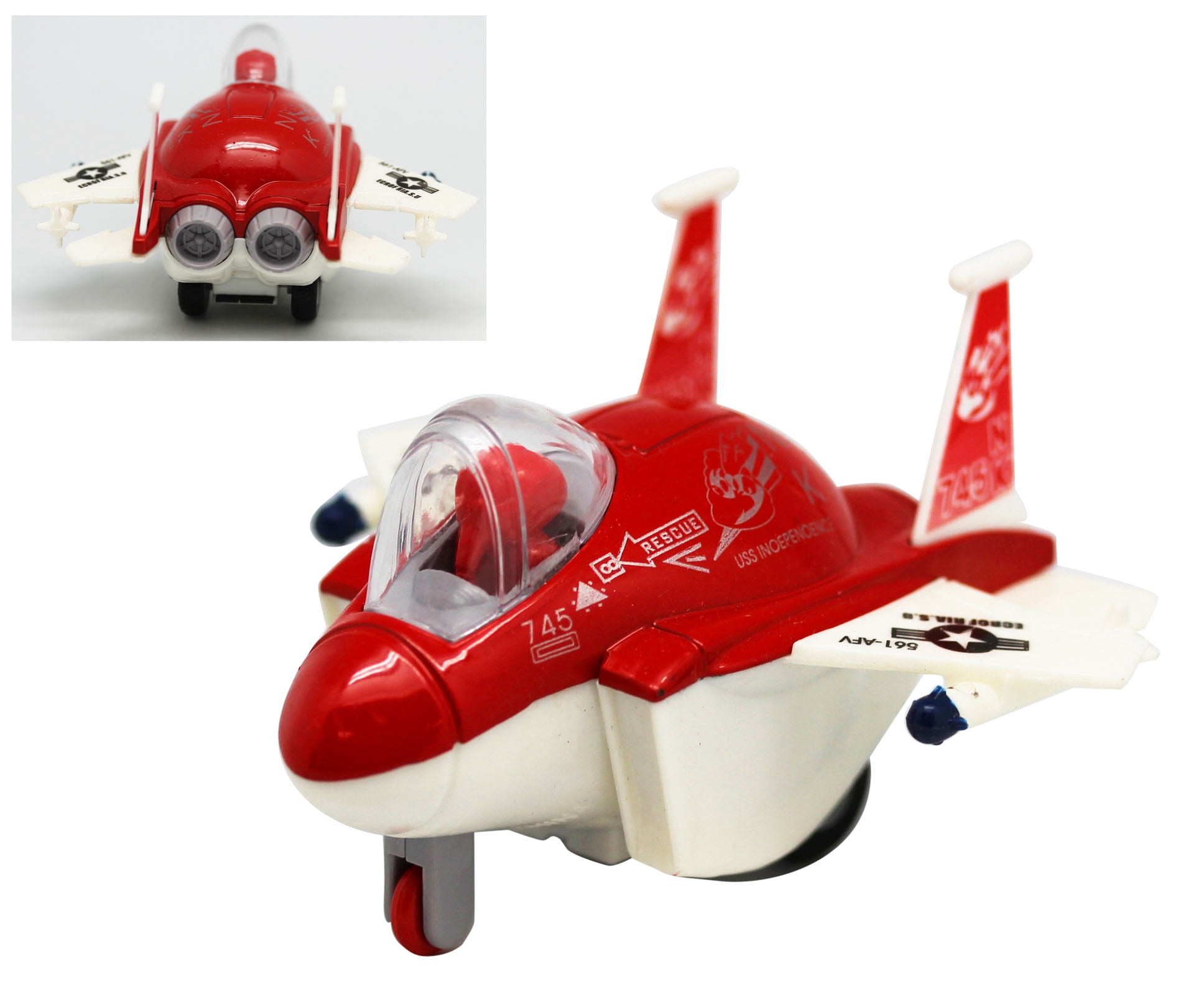 White and Red Kids Toy Fighter Jet