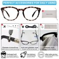 thumbnail image 7 of MARE AZZURO Womens Reading Glasses 5.0 Trendy Round Readers 100 125 150 175 200 225 250 275 300 350 400 500 600 (Leopard, 5.00) with Spring Hinge, Composite Lens, 7 of 7