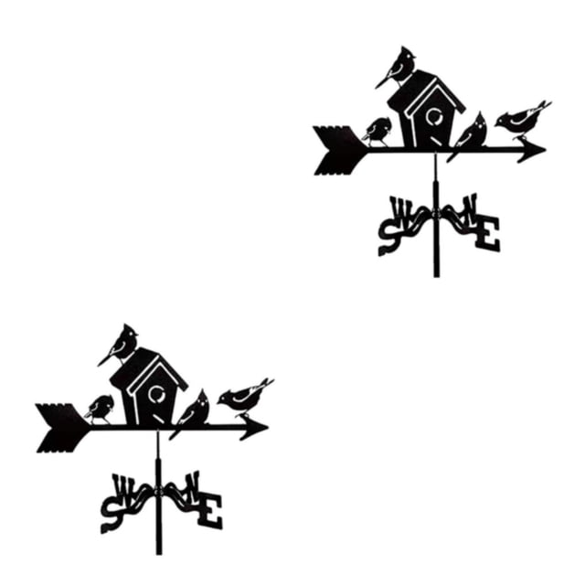 Transemion Add Style To Garden Exquisite Wind Direction Indicator Good Gift Weather Vane 2Set