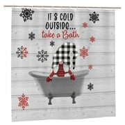 Newhomestyle Christmas Gnomes Shower Curtain for Bathroom, Christmas Snowflake Shower Curtain, Christmas Holiday Shower Curtain with 12 Hooks , 72"X72"