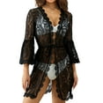 thumbnail image 1 of Liacowi Women's Sexy Lace Hollow Crochet Bikini Cover-Ups Floral Mini Beach Dress Beachwear Swimsuit, 1 of 9