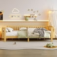 thumbnail image 2 of Bellemave Twin XL Montessori Bed with Fence, Wooden Low Platform Bed Frame with Detachable Side Bed Rails and Rounded Corner Design, Multiple Usage Methods Bed, No Box Spring Needed（Natural）, 2 of 8