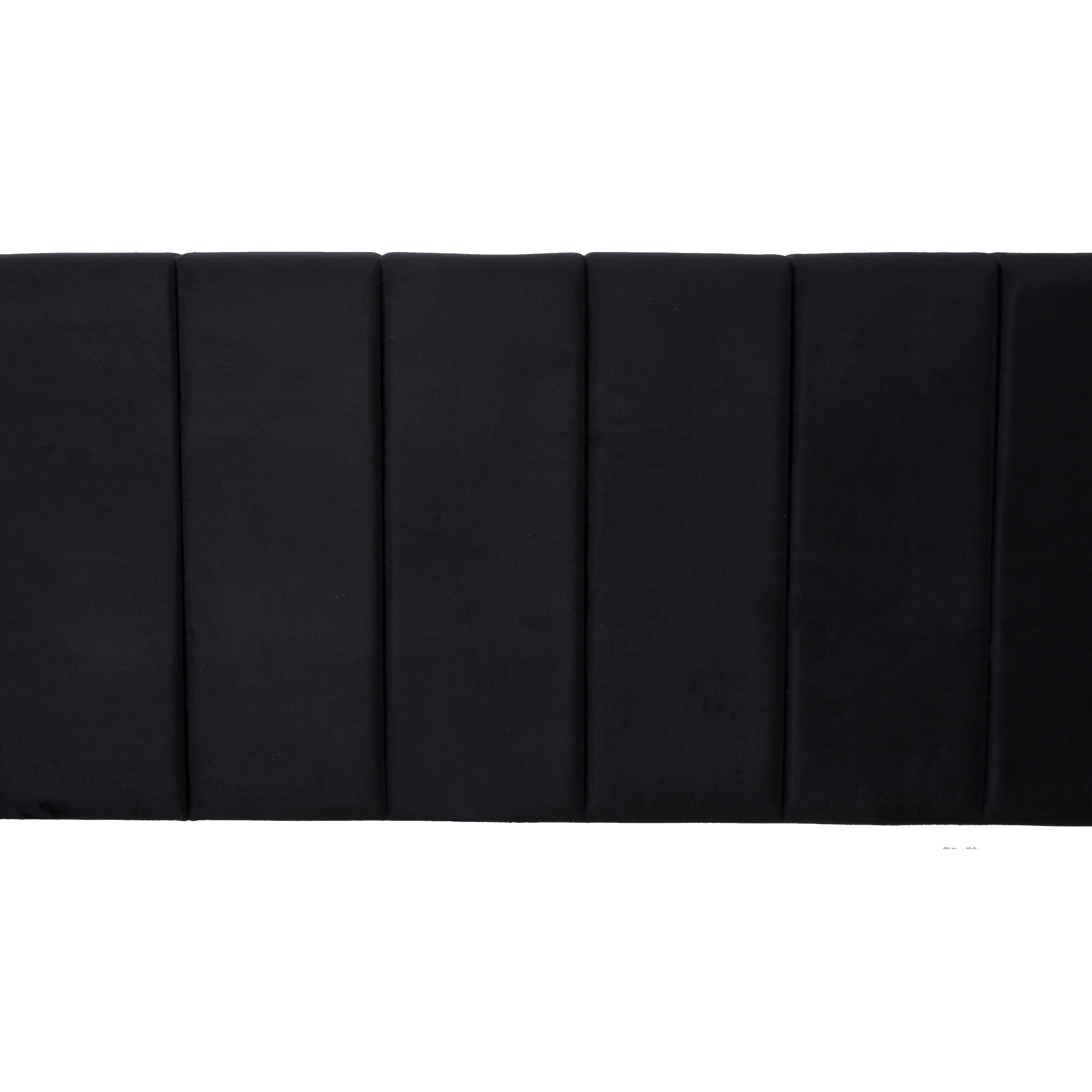 BSHTI King Size Platform Bed Frame with Velvet Upholstered Headboard, Modern Bedroom Furniture with Wood Support, No Box Spring Needed, Easy Assembly, Black