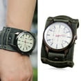 thumbnail image 4 of Reloj de Pulsera Zulema Hombre Cuero Retro Verde Banda 5 cm, 4 of 7