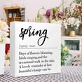 thumbnail image 5 of Zomyto 5"x5" Spring Wood Block Plaque Box Sign,Spring Definition Wooden Box Sign,Spring Theme Home Tabletop Decoration, 5 of 8