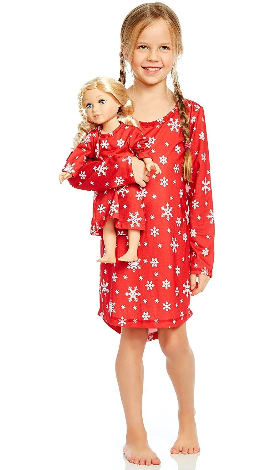 Leveret - Leveret Matching Doll & Girl Christmas Sleep Nightgown (Size ...