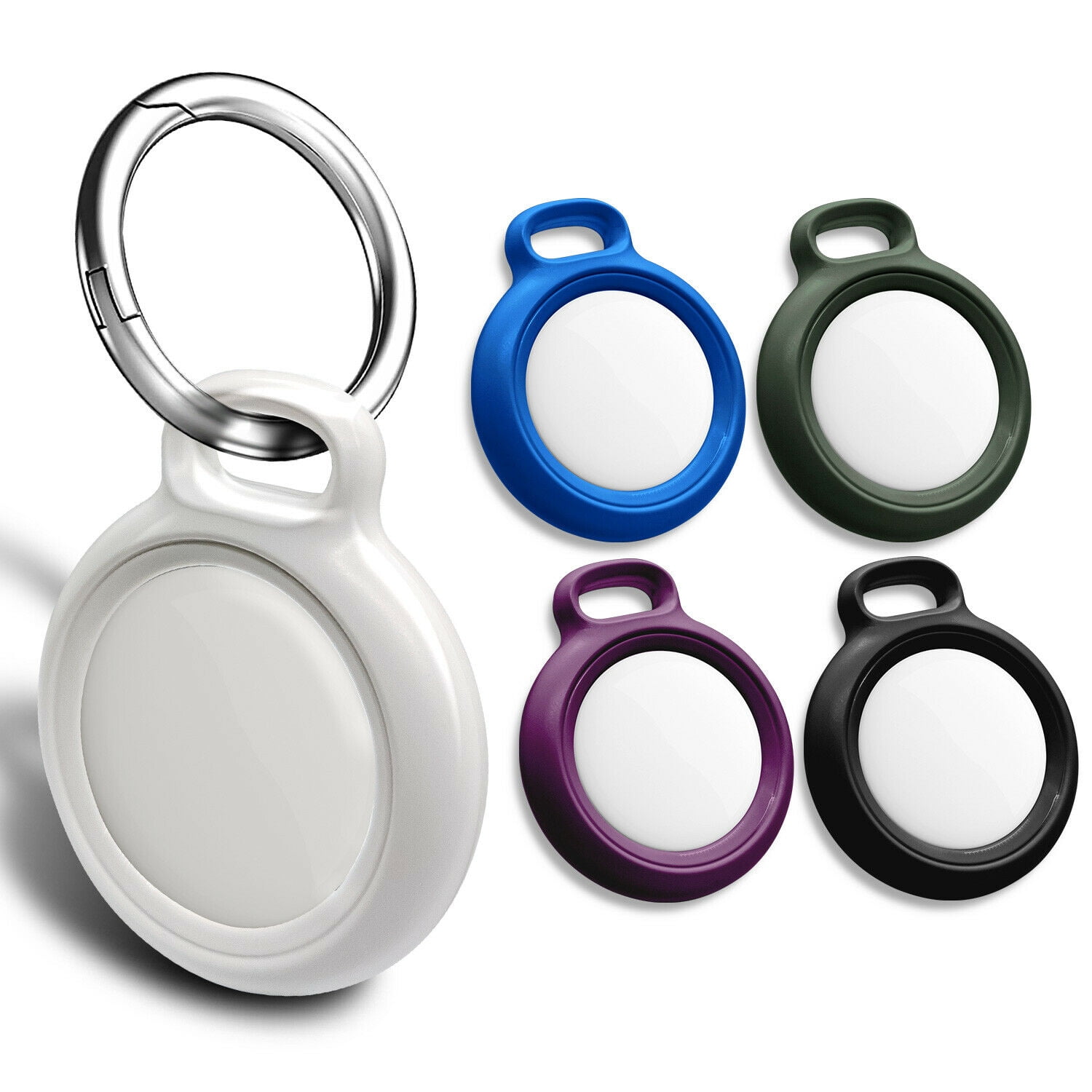 Nagebee Case for AirTag, Ultra Slim PC Holder Keychain Loop Ring Anti