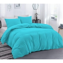 DNG Creations 1 Piece Duvet Cover with Zipper & Corner Ties - 100% Egytian Cotton, 800 Theads Count ( Twin/Twin XL - Solid Turquoise Blue )