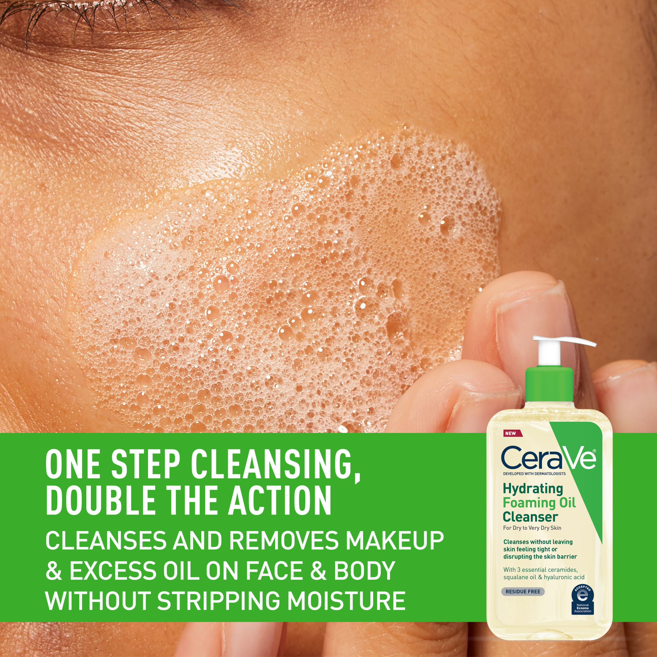 CeraVe Hydrating Foaming Oil Facial Cleanser for Dry Skin photo 4