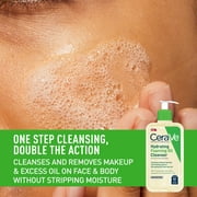 CeraVe Facial Cleanser Foaming Oil for Dry to Very Dry Skin with Hyaluronic Acid Ceramides 16 fl oz