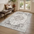 thumbnail image 6 of FEELHOME 3'x5' Area Rug Machine Washable Soft Vintage Distressed Non Slip Carpet for Living Room Bedroom Dining Room Gray, 6 of 7