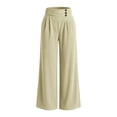 thumbnail image 7 of Sevevn Women's Soft Thick Vertical Rib Wide Leg Casual Pants High Waist Pleated Design With Side Pockets Fall Daily Wear Pants, 7 of 7