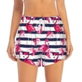 thumbnail image 4 of Lsque Flamingos Printed Women's Running Shorts with Liner Pockets,Elastic Quick Dry Workout Athletic Gym Yoga Shorts,Womens High Waist Shorts-Small, 4 of 9