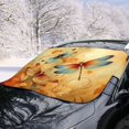 thumbnail image 2 of Xoenoiee Dragonfly Maple Leaves Print Car Windshield Snow Cover Thanksgiving Decoration Foldable Ice Windshield Cover Snow Protection Cover, Easy to Use, Universal Fit for Car, SUV, Sedan, Hatchback, 2 of 7