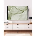 thumbnail image 3 of Sage Green Abstract Outdoor TV Cover 70 to 75 inch Silver Marble Ripples Clouds Luxury Waterproof Dustproof TV Covers for Outside with Zipper Remote Control Pocket Flat Screen Protectors, 3 of 7