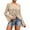 Apricot, variant on Womens Boho Sheer Crochet Crop Top with Bell Sleeves Flowy Oversized Ruched Pullover Sweater