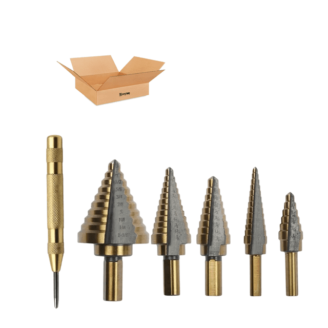 Set 6 Uds. Broca Bloosom Escalonada De Acero Rápido +estuche De Aluminio