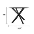 thumbnail image 6 of CosmoLiving by Cosmopolitan, Circi Collection, Dining Table with Glass Top, Black and Charcoal, 6 of 8