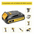 thumbnail image 3 of LONG FIT Replace for DEWALT 20V MAX Battery Pack, 3.0-Ah, 2-Pack, Compatible with Dewalt DCB200 DCD DCF DCG Series Cordless Power Tools, 3 of 7