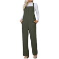 thumbnail image 2 of Fashion Jumpsuits for Women Dressy Plus Size Pocket Button Sleeveless Jumpsuit Solid Bodysuit Playsuit Rompers, 2 of 8