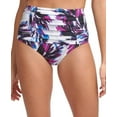 thumbnail image 2 of Calvin Klein CARMINE SHIMMER Pleated High-Waist Bikini Swim Bottoms, US X-Large, 2 of 2