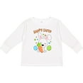 thumbnail image 3 of Inktastic Happy Easter Bunny with Eggs and Carrot Boys or Girls Long Sleeve Toddler T-Shirt, 3 of 5