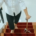 thumbnail image 5 of Sussexhome Carpet Stair Treads for Wooden Steps - Indoor Staircase Step Treads with Thick Carpet & Pattern Design - 9'' x 28'', Red & White, Pack of 13, 5 of 7