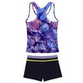 thumbnail image 4 of PROALLO Girls Bathing Suits Two-Piece Swimsuit with Boyshorts Vest-Style Tankini(12-13T Epiphyllum), 4 of 5