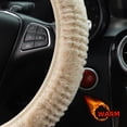 thumbnail image 3 of 15'' Car Steering Wheel Cover Plush Anti-slip Breathable Automobile Accessory, 3 of 9