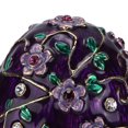thumbnail image 3 of Joyero Esmalte Púrpura Zhivalor Flor Tallada Diamante Huevo En Forma de Colección de Joyas, 3 of 8
