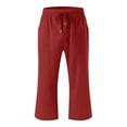 thumbnail image 4 of Ruyang Girls High Waisted Uniform Capri Pants Kids Dress Pant Trouser Cotton Linen Clothes Cropped Preppy Baggy Trouser, 4 of 5