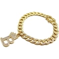 thumbnail image 4 of WOMEN ICED GOLD PLATED CUBIC ZIRCONIA 10mm 10" ICED MIAMI CUBAN BLING CHAIN BOX LOCK INITIAL B BRACELET FASHION ANKLET, 4 of 4