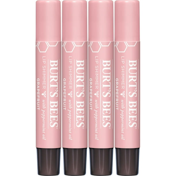 Set de tintes labiales Burt's Bees Shimmer Grapefruit, paquete de 4