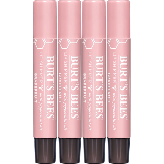 Set de tintes labiales Burt's Bees Shimmer Grapefruit, paquete de 4