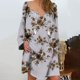 thumbnail image 2 of Vestido de mujer Vintage Casual Vestido con cuello en V Manga larga Suelto con flecos Midi Vestido Pompotops  ghjkhdj17370, 2 of 5