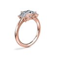 thumbnail image 2 of 1.20 Carat Excellent Princess Cut Real Diamond Latest Design Three Stone Engagement Ring for Ladies Solid 14K Rose Gold Size 7.5, 2 of 8
