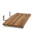 thumbnail image 4 of Catalina 29" x 16.5" Side Wall-Mount Folding Natural Teak Wood Tub Seat with 3" Slats and #304 Satin Stainless Steel Frame, 4 of 6