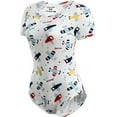 thumbnail image 2 of CutiePlusU Cotton Button Crotch Bodysuit Adult Romper Onesie Pajamas- Cartoon Plane Print Blue M, 2 of 5
