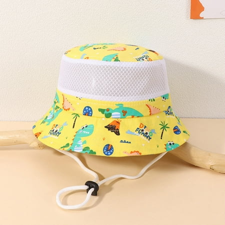 

Hunpta Hats For Kids Adjustable Chin Strap Sun Protection Hats Summer Spring Sun Hat Cute Cartoon Outdoor Beach Bucket Cap