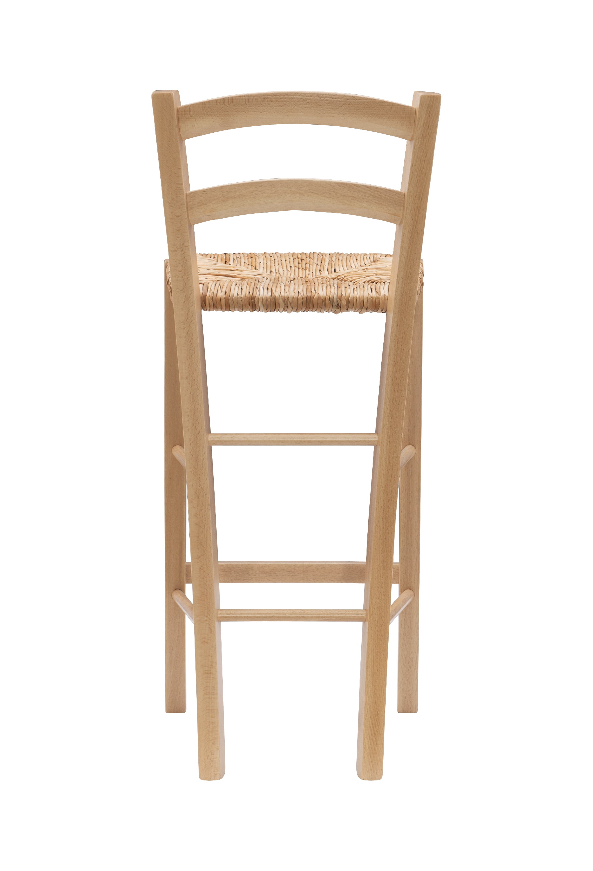 Linon Marica 28" Bar Stools, Natural Finish with Handwoven Rush Seat, Set of 2