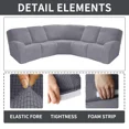 thumbnail image 3 of SHANNA Non-Slip 7-Pieces Polyester Sectional Recliner Sofa Covers, Gray, 3 of 11