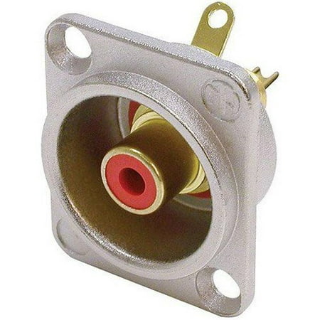 - Neutrik NF2D-2 RCA Jack Connector D-Series Red/Nickel